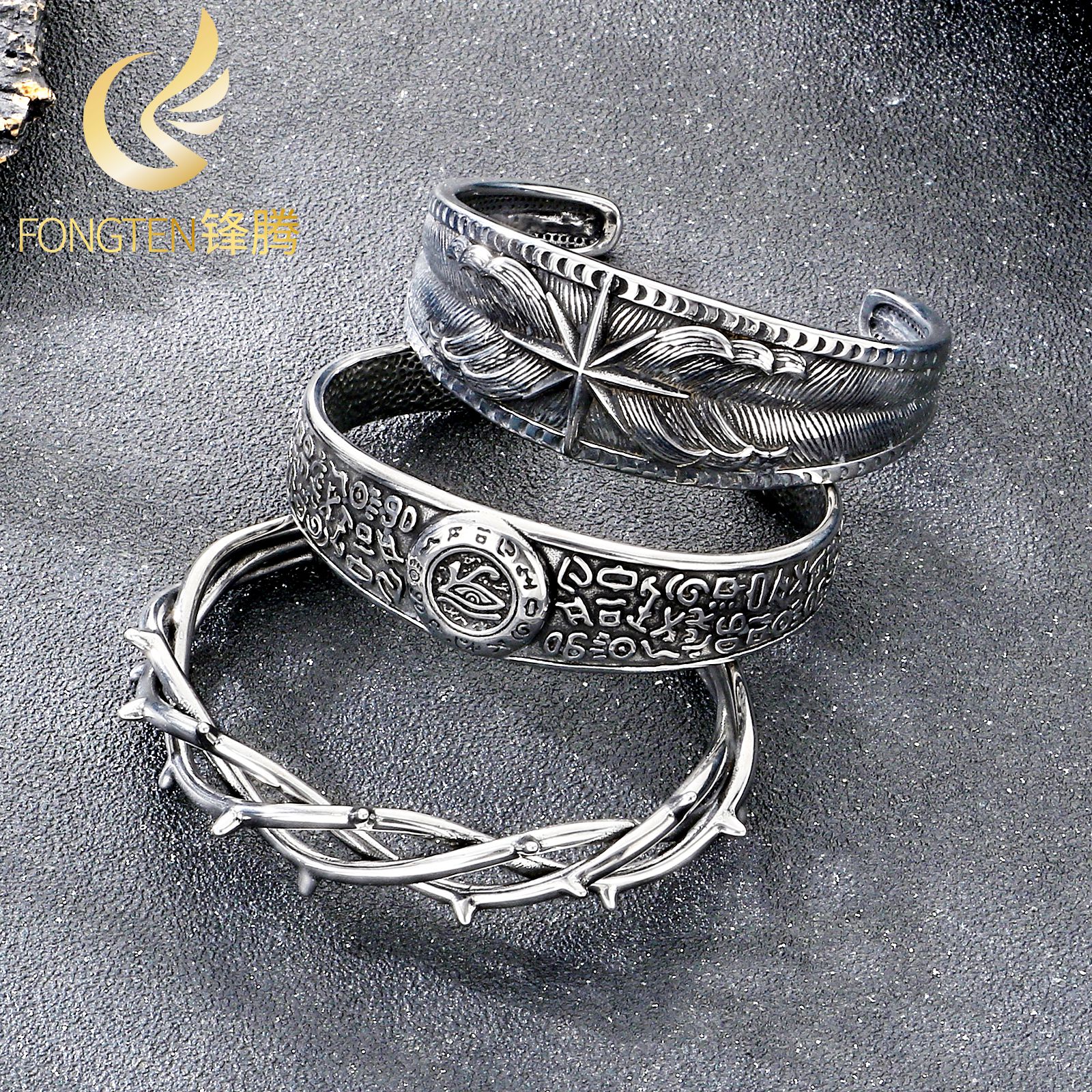 Vintage Fashion Outfits Men - Fongten Egyptian Pattern Horus Eye Stainless