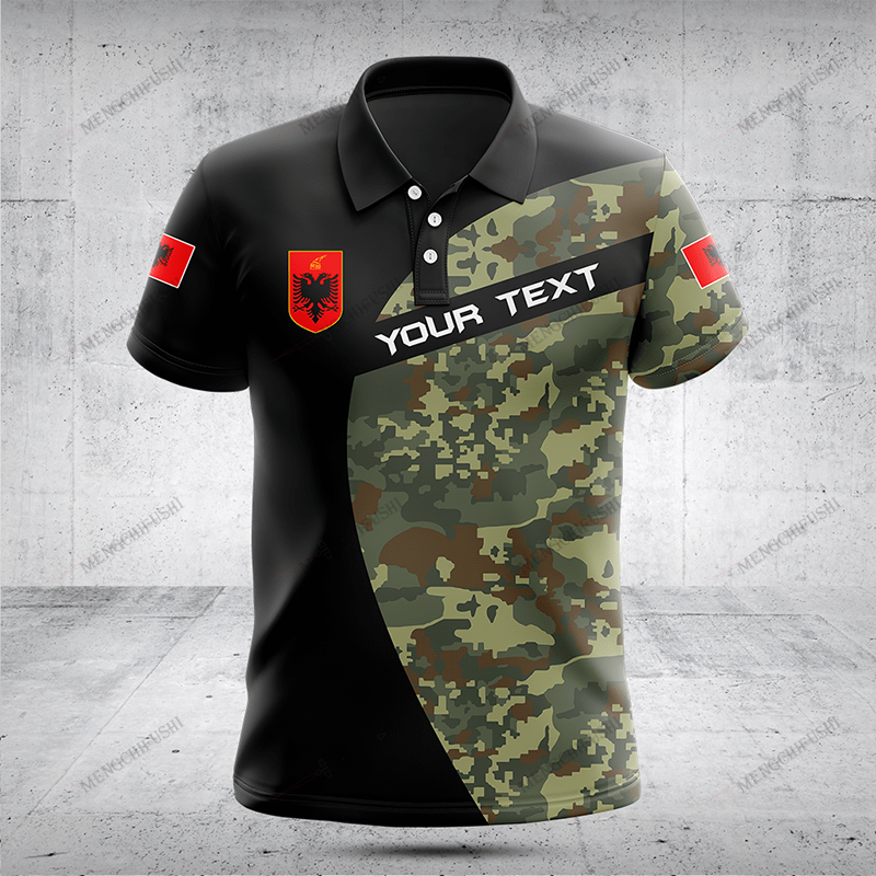 Vintage Fashion Names - Custom Name Albania Flag Graphic Camouflage