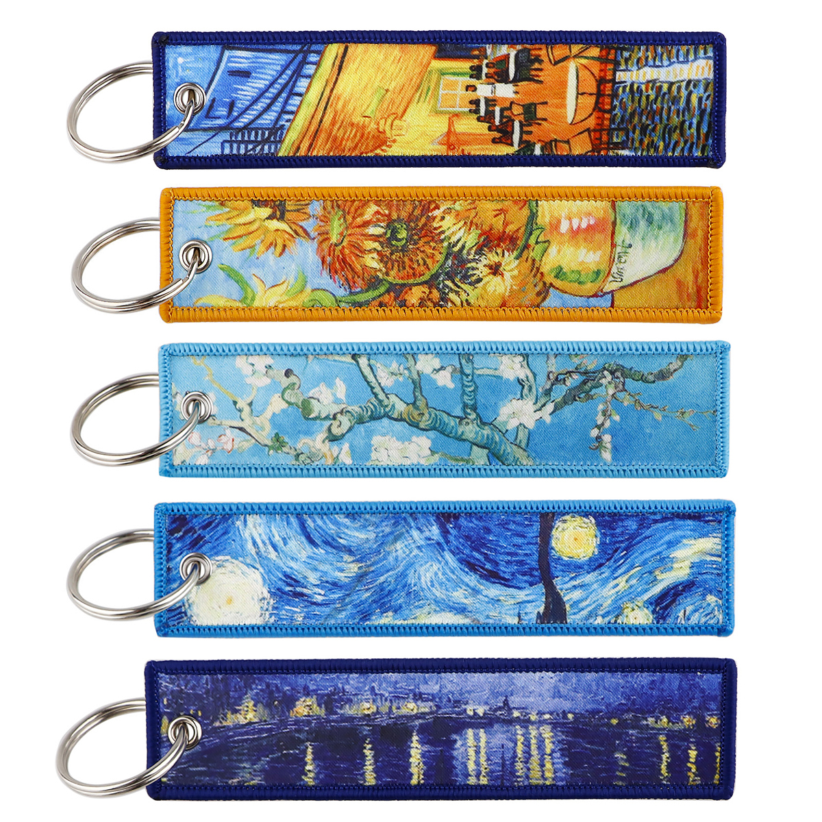 Vintage Fashion Tags - Van Gogh Embroidered Key Tag Keyring