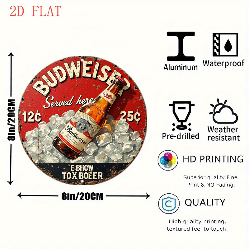1pc Vintage Beer Logo Metal Wa - Vintage Fashion Plates 리뷰 및 가격