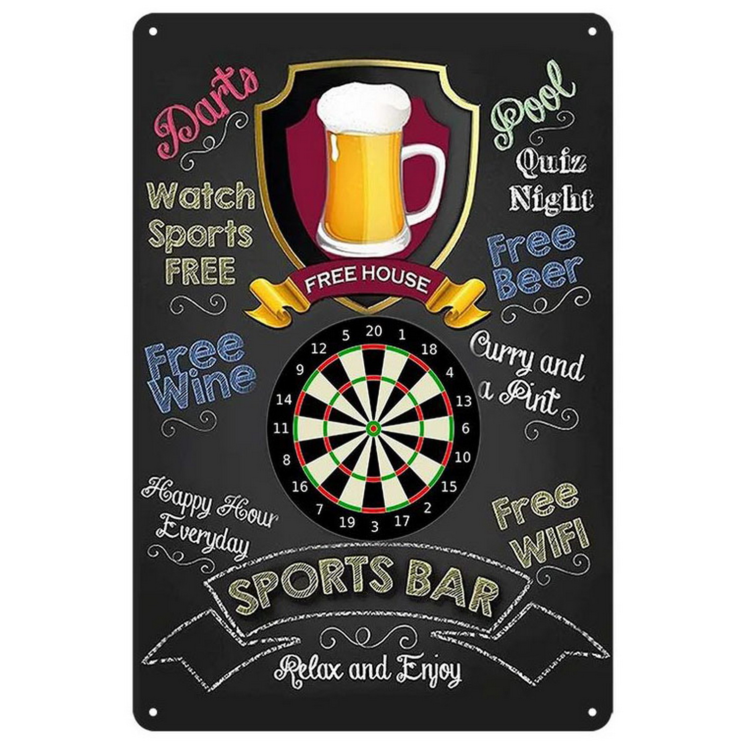 Vintage Darts & Beer Tin Sign, - Vintage Fashion Plates 리뷰 및 가격