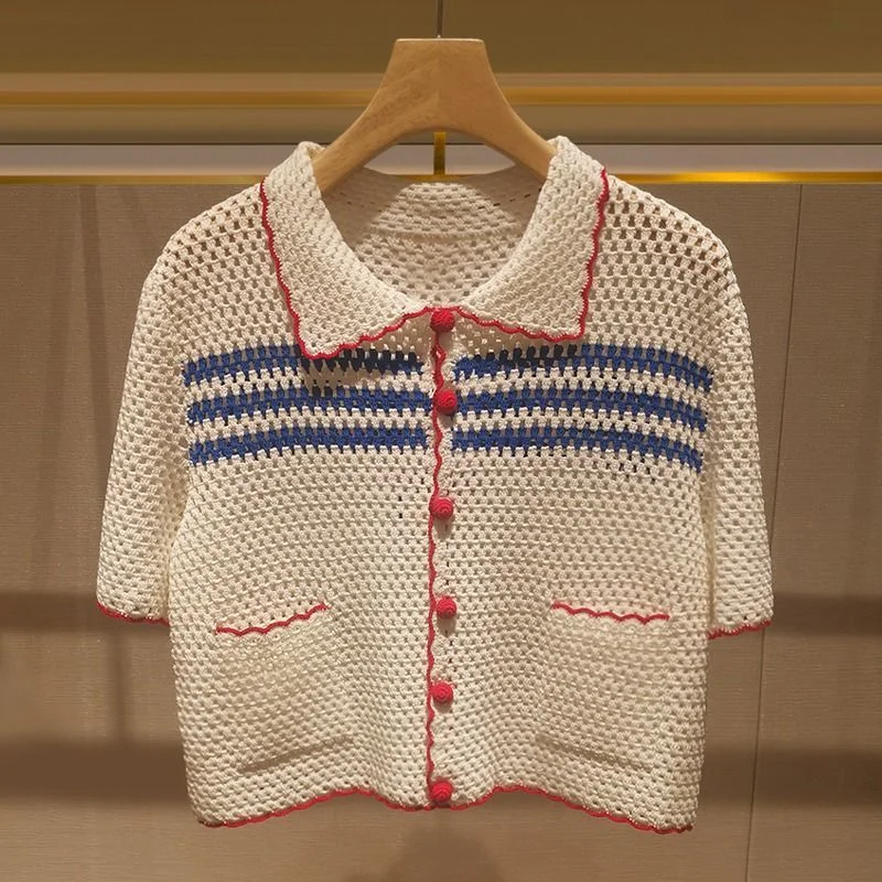 Women Knitted Ribbed Blouse Sh - Vintage Fashion Korea 리뷰 및 가격