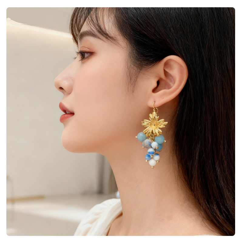 Turquoise Grape Cluster Stud E - Vintage Fashion Influencer 리뷰 및 가격