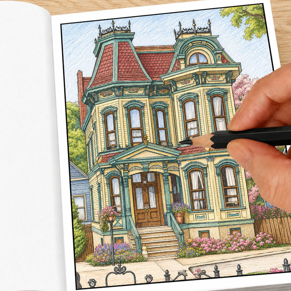 Victorian Houses Adult Colorin - Vintage Fashion Coloring Book 리뷰 및 가격