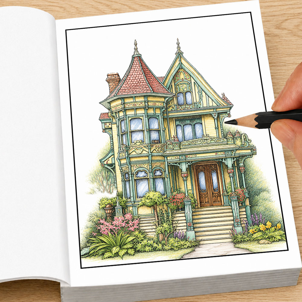 Victorian Houses Adult Colorin - Vintage Fashion Coloring Book 리뷰 및 가격