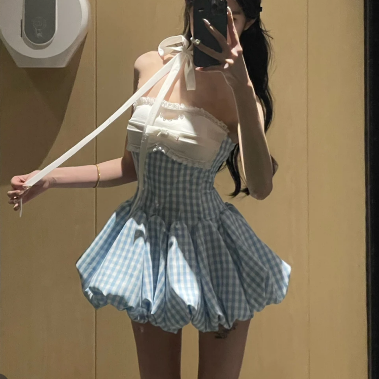 Korea Style Kawaii Retro Plaid - Vintage Fashion Korea 리뷰 및 가격