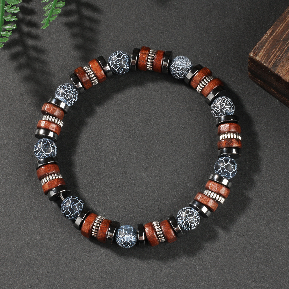 Weathered agate bracelet men n - Vintage Fashion Outfits Men 리뷰 및 가격