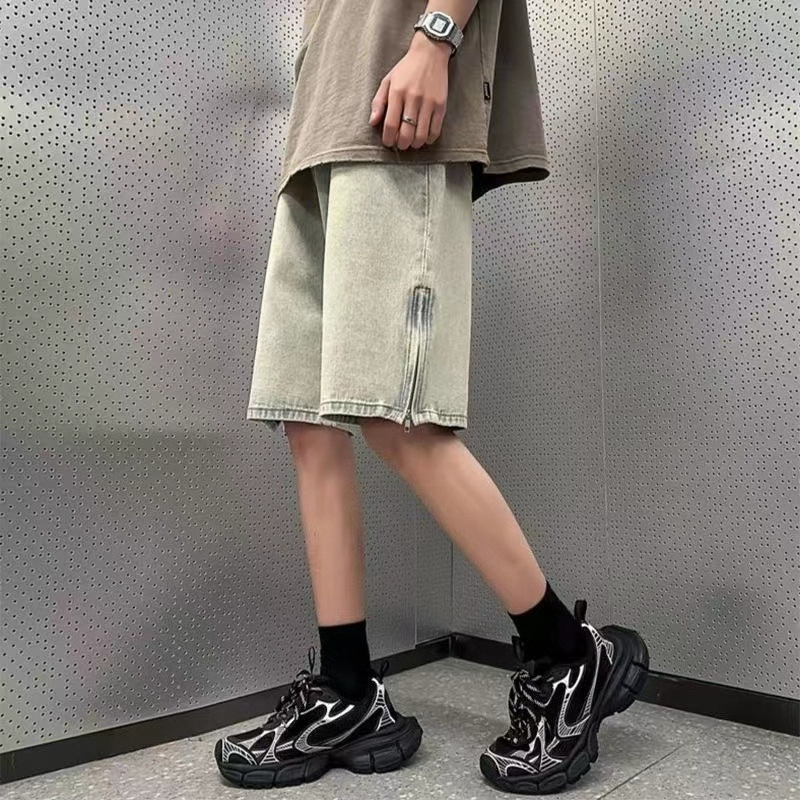 Men's Mud Color Denim Shorts 5 - Vintage Fashion Instagram 리뷰 및 가격