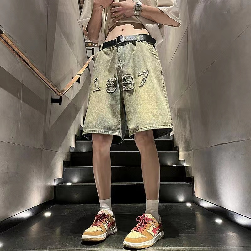 Men's Mud Color Denim Shorts 5 - Vintage Fashion Instagram 리뷰 및 가격