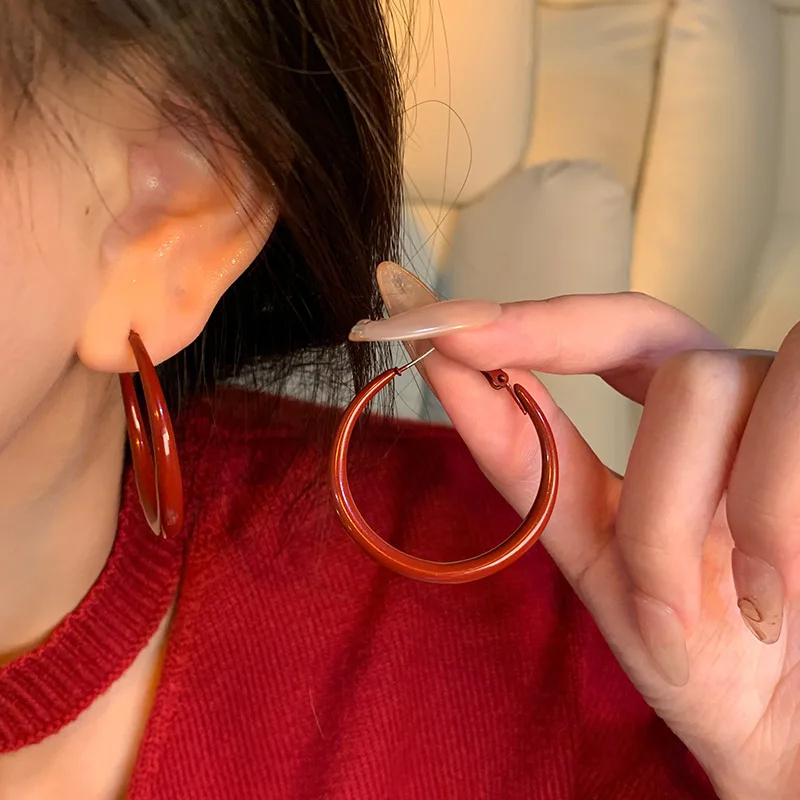 Charm Trendy Wine Red Color Ge - Vintage Fashion Korea 리뷰 및 가격