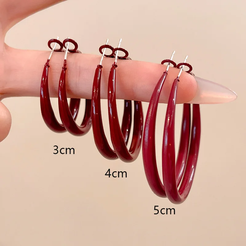 Charm Trendy Wine Red Color Ge - Vintage Fashion Korea 리뷰 및 가격
