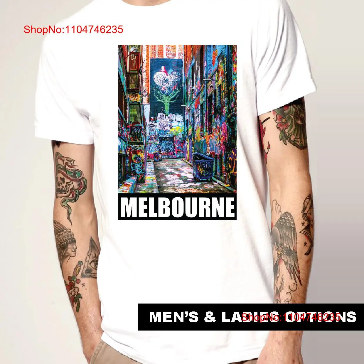 Cool T Shirt Graffiti MELBOURN - Vintage Fashion Melbourne 리뷰 및 가격