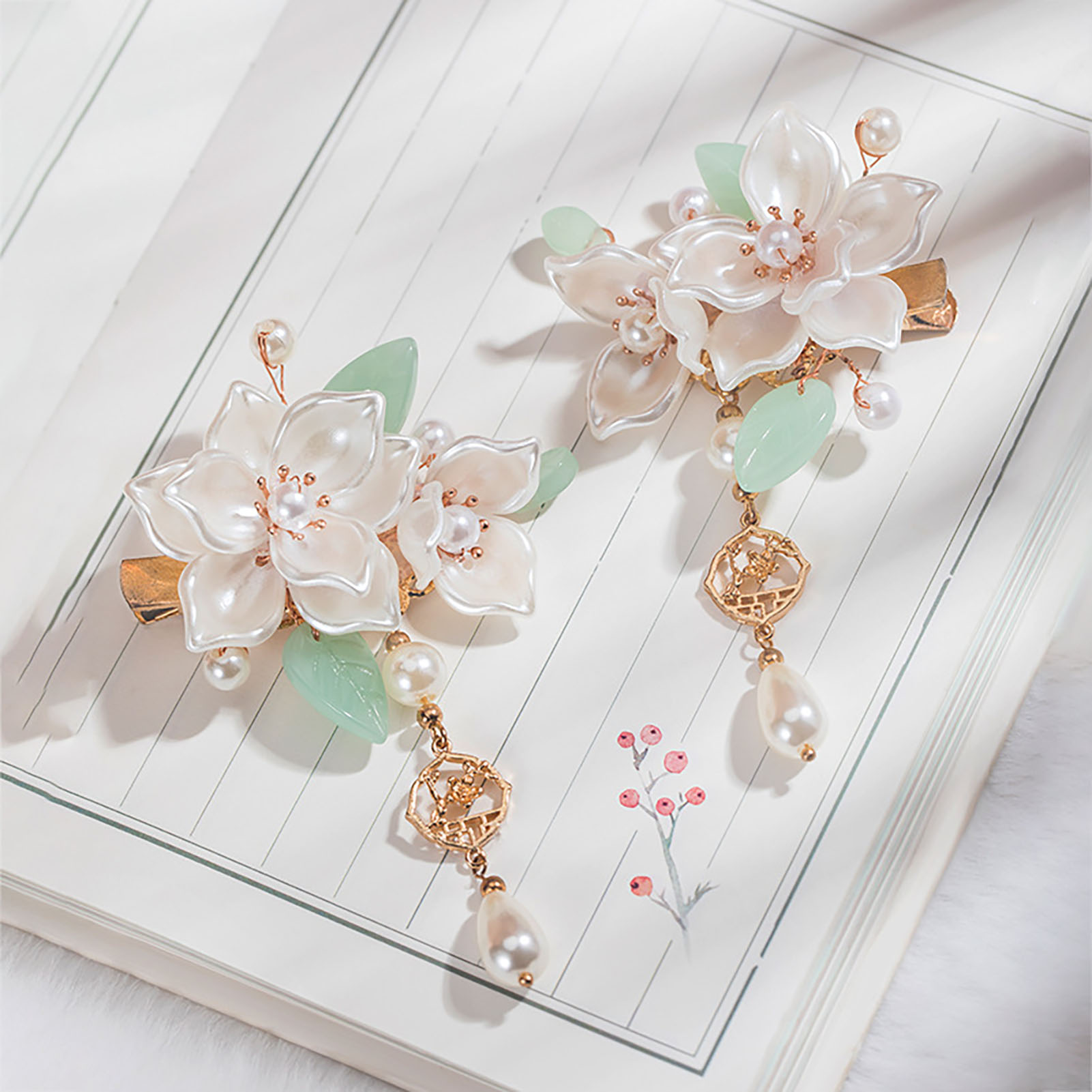 Vintage Camellia Hair Clip Ele - Vintage Fashion Guild 리뷰 및 가격
