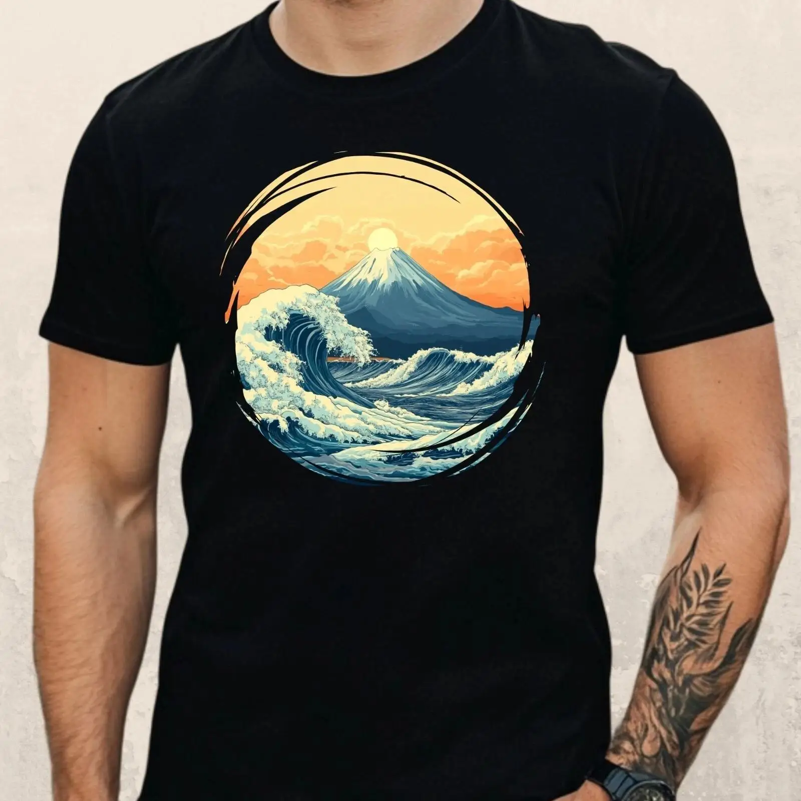 Herren T Shirt Mount Fuji Moti - Vintage Fashion Herren 리뷰 및 가격