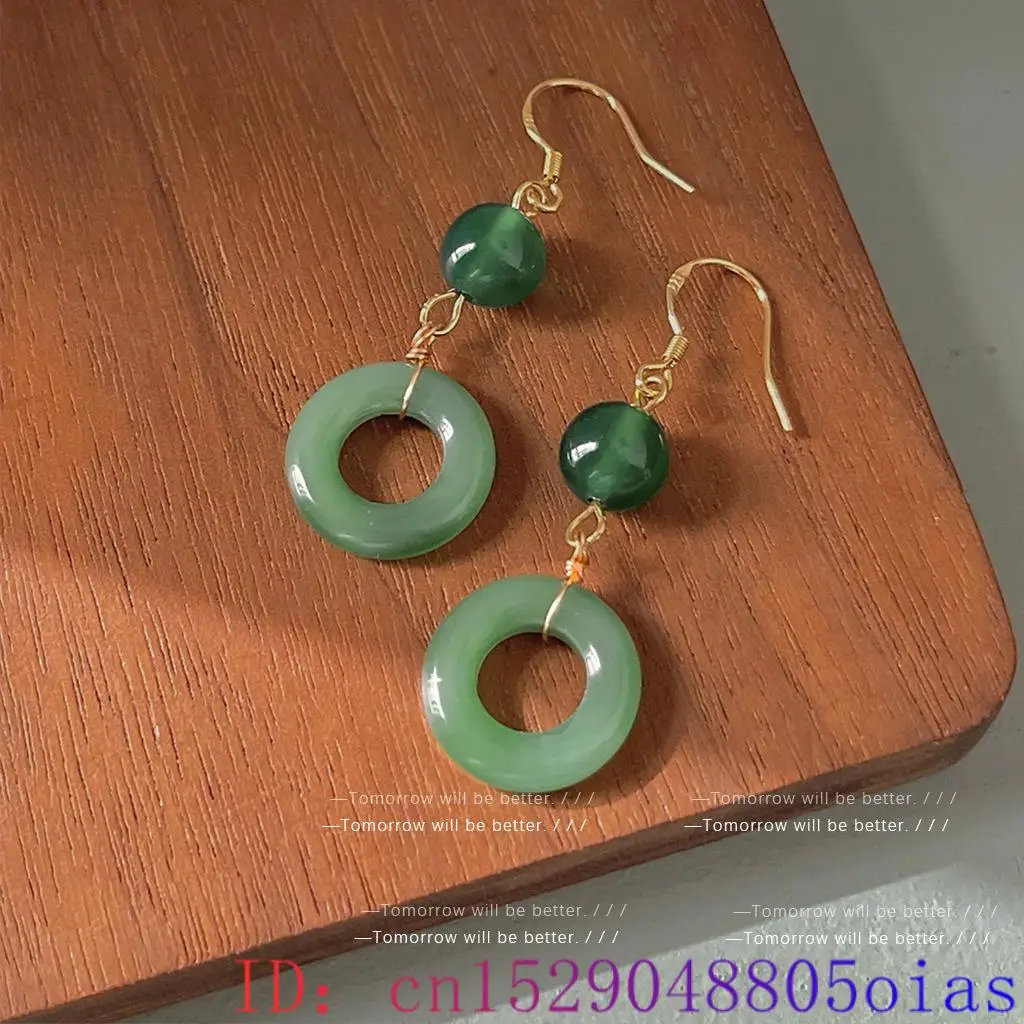 Green Real Jade Ring Earrings  - Vintage Fashion Rings For Women 리뷰 및 가격