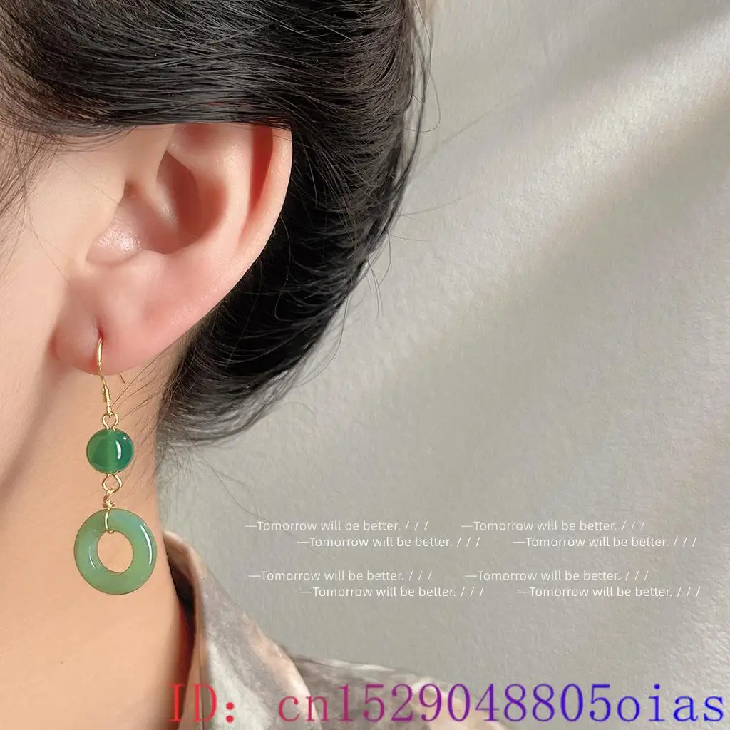 Green Real Jade Ring Earrings  - Vintage Fashion Rings For Women 리뷰 및 가격