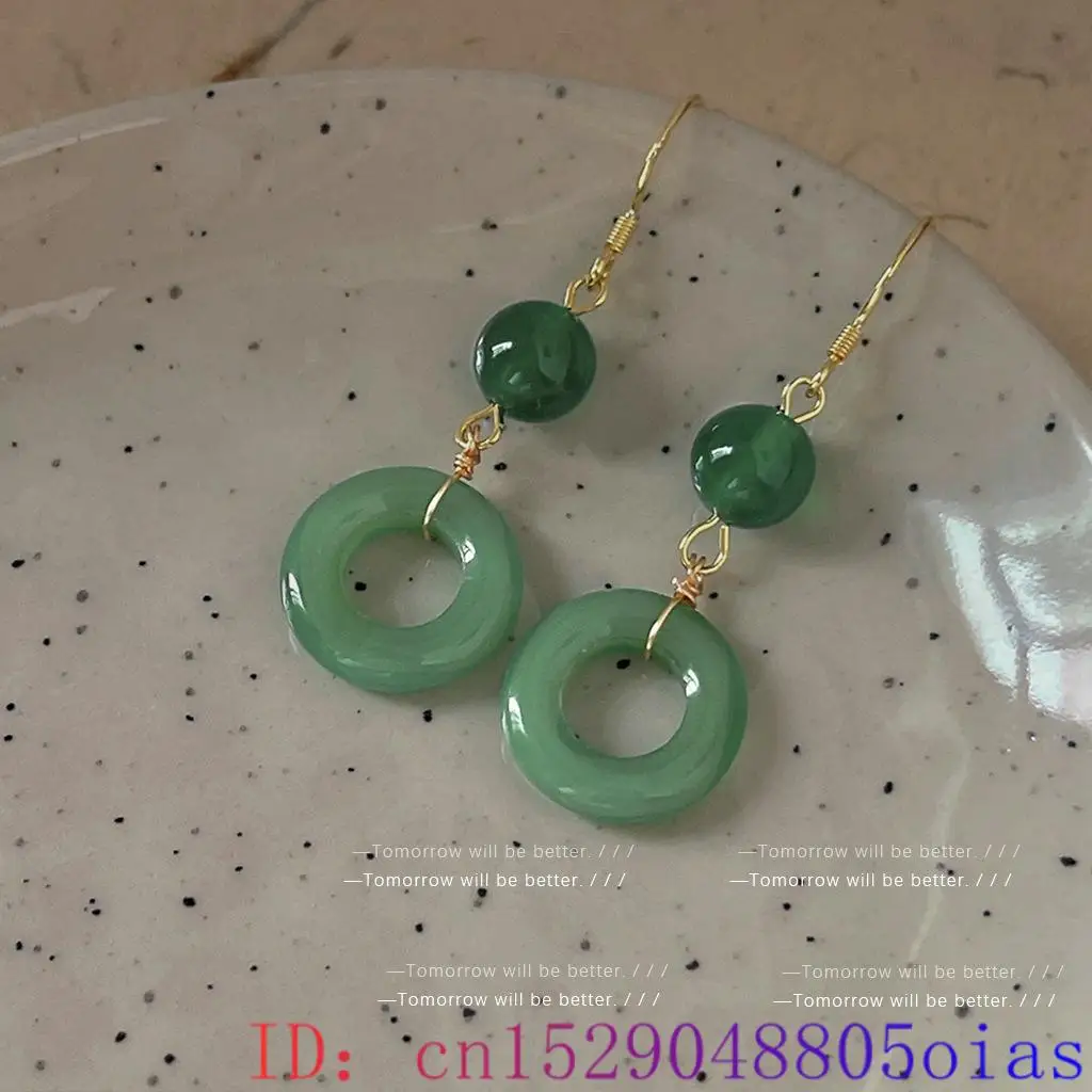 Green Real Jade Ring Earrings  - Vintage Fashion Rings For Women 리뷰 및 가격