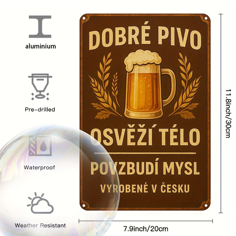Vintage Czech Beer Metal Sign  - Vintage Fashion Plates 리뷰 및 가격