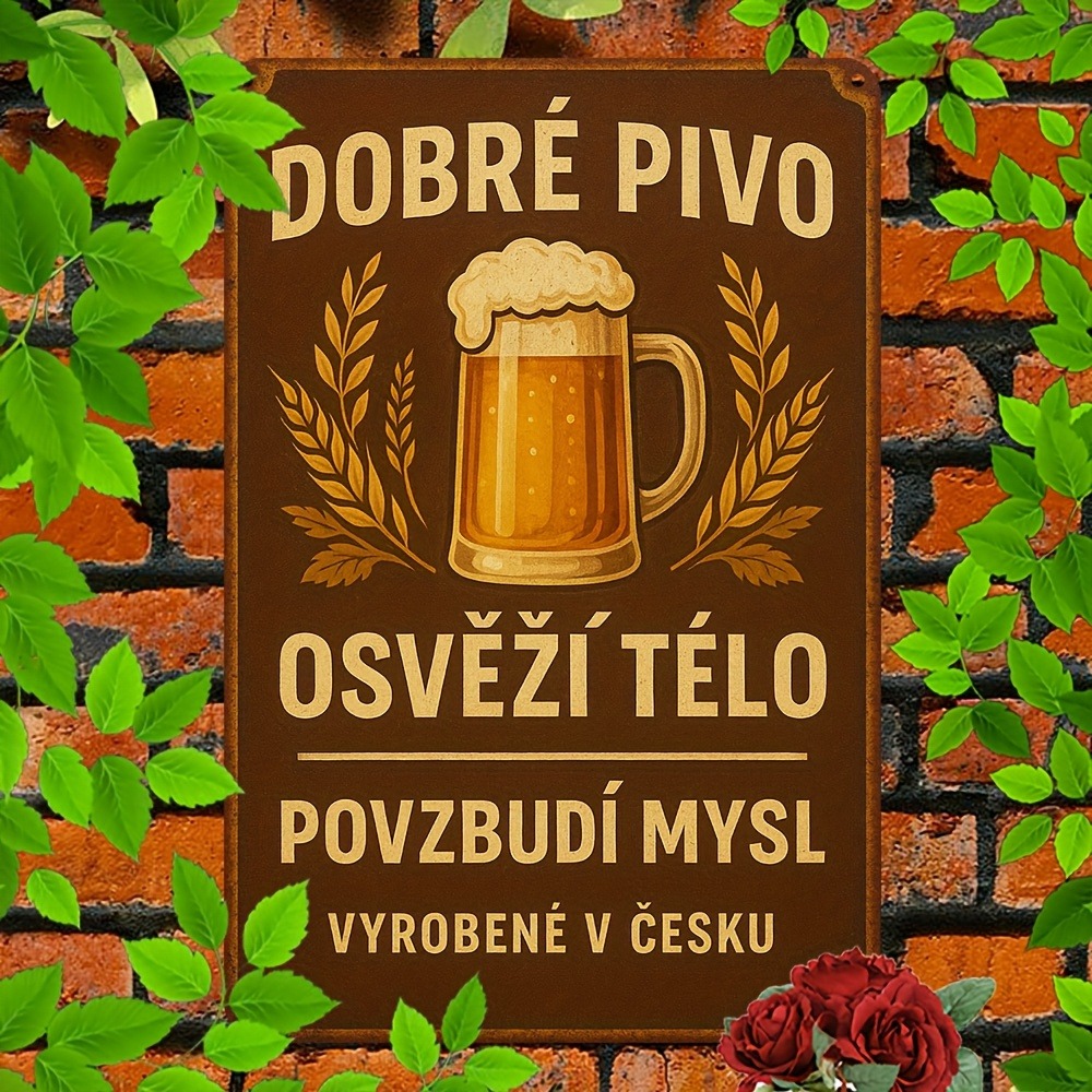 Vintage Czech Beer Metal Sign  - Vintage Fashion Plates 리뷰 및 가격