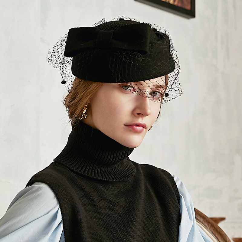 British Style Wool Beret with  - Vintage Fashion Influencer 리뷰 및 가격