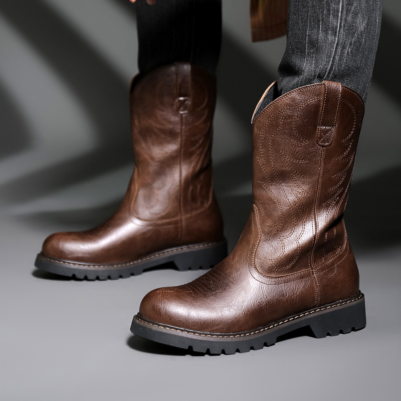 Fashion Mens Cowboy Boots New  - Vintage Fashion De 리뷰 및 가격