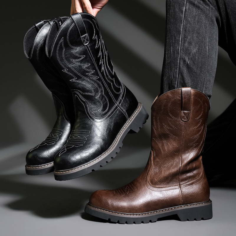 Fashion Mens Cowboy Boots New  - Vintage Fashion De 리뷰 및 가격