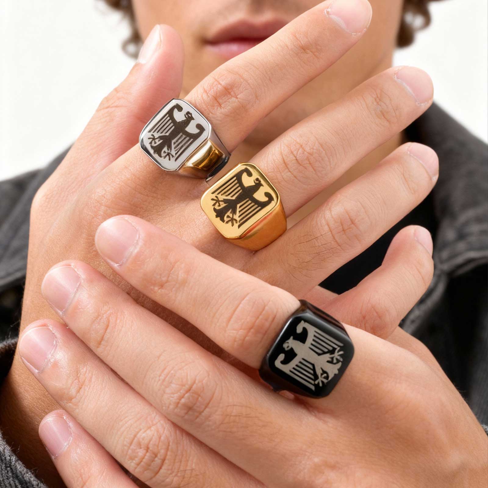 Custom Flying Hawk Eagle Ring  - Vintage Fashion Guild 리뷰 및 가격