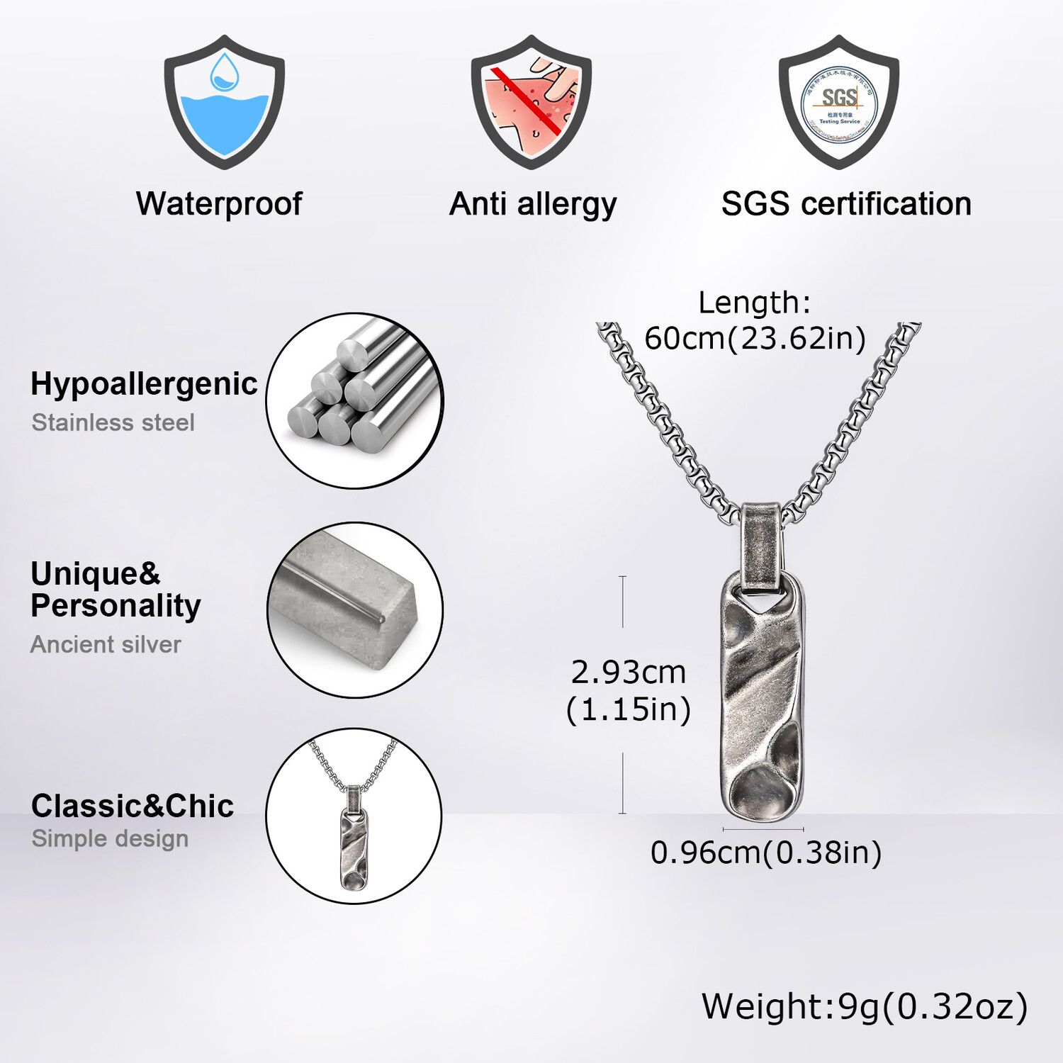Small Dogtag Pendant Necklaces - Vintage Fashion Tags 리뷰 및 가격