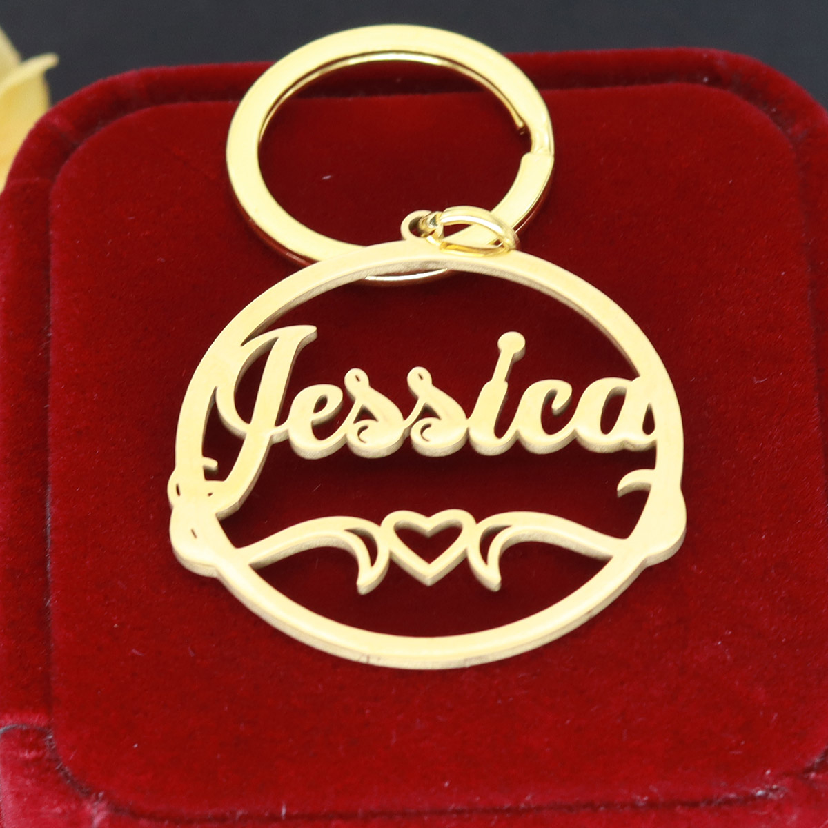 Love Heart Custom Name Keychai - Vintage Fashion Names 리뷰 및 가격