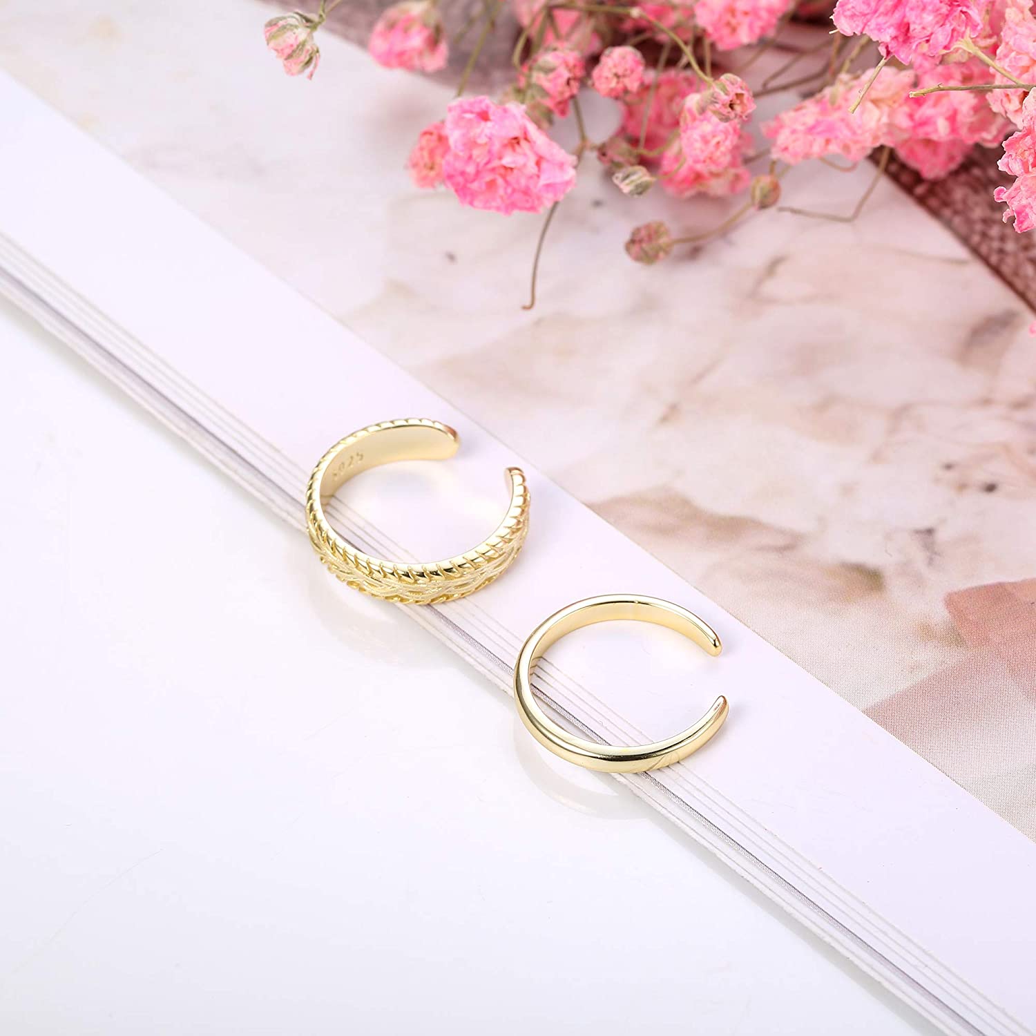 2 PCS Stainless Steel Toe Ring - Vintage Fashion Guild 리뷰 및 가격