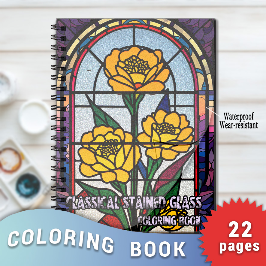 Classical Stained Glass Floral - Vintage Fashion Coloring Book 리뷰 및 가격
