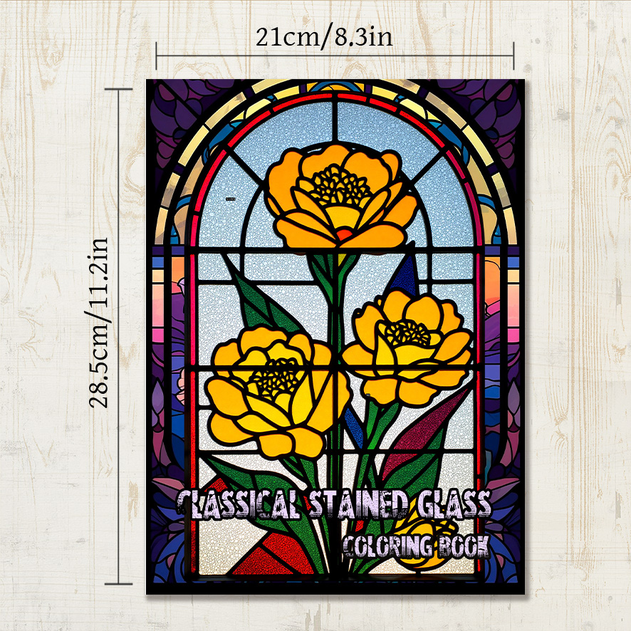 Classical Stained Glass Floral - Vintage Fashion Coloring Book 리뷰 및 가격