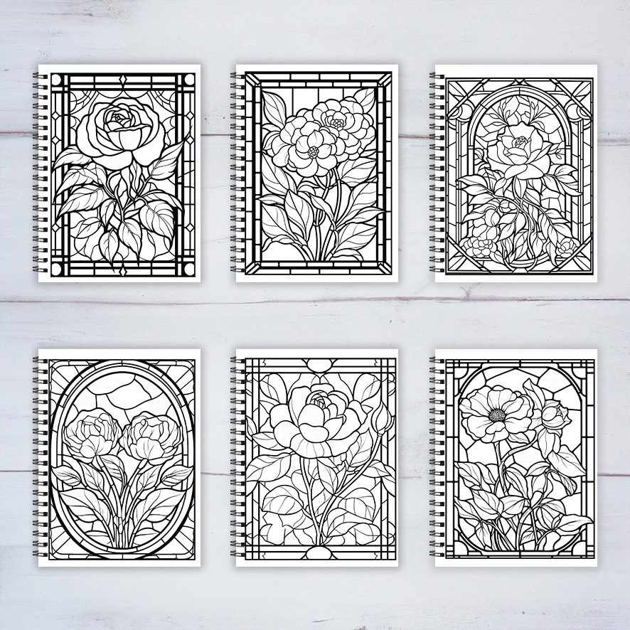 Classical Stained Glass Floral - Vintage Fashion Coloring Book 리뷰 및 가격