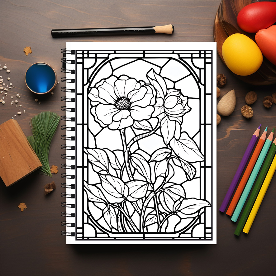 Classical Stained Glass Floral - Vintage Fashion Coloring Book 리뷰 및 가격