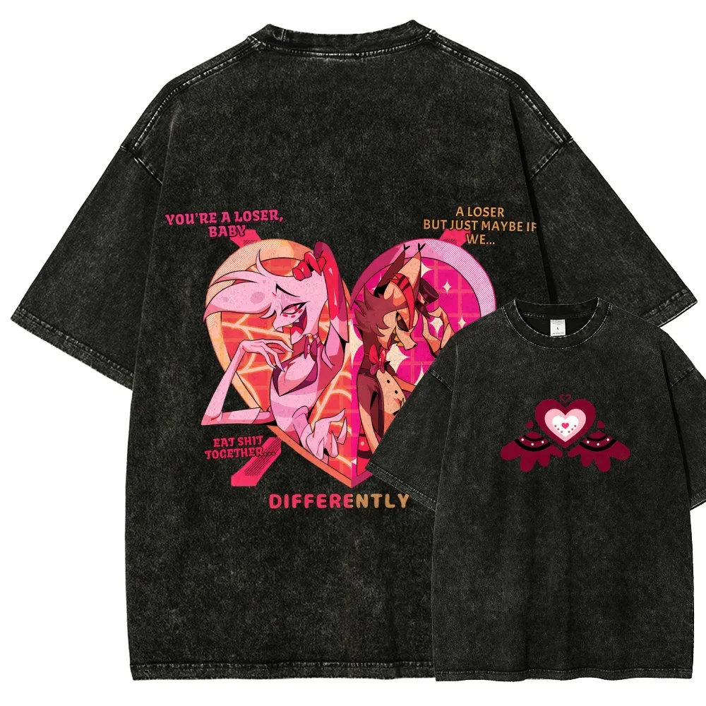 Hazbin Hotel Couple Graphic Pr - Vintage Fashion Outfits Men 리뷰 및 가격