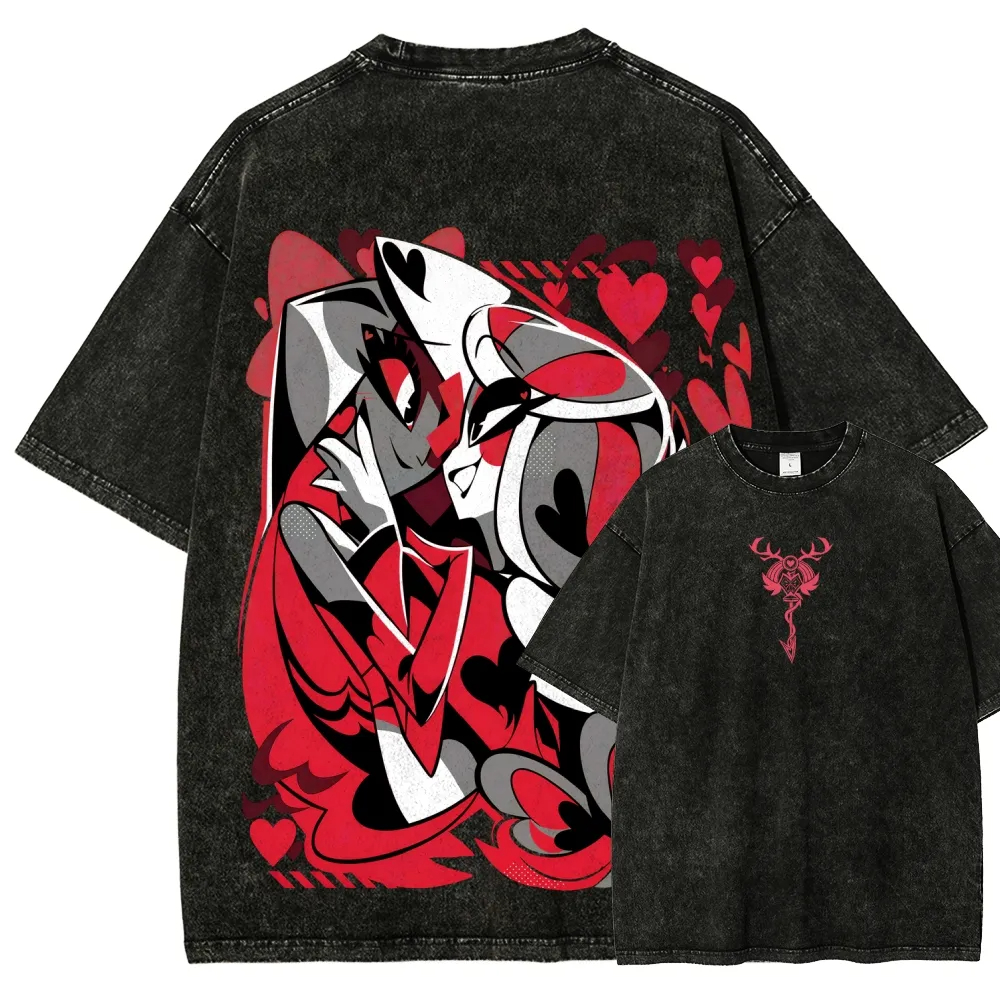 Hazbin Hotel Couple Graphic Pr - Vintage Fashion Outfits Men 리뷰 및 가격