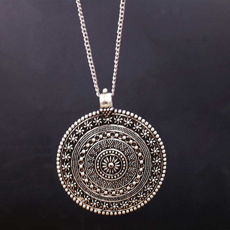 1pc Silver Plated Large Mandal - Vintage Fashion Tags 리뷰 및 가격