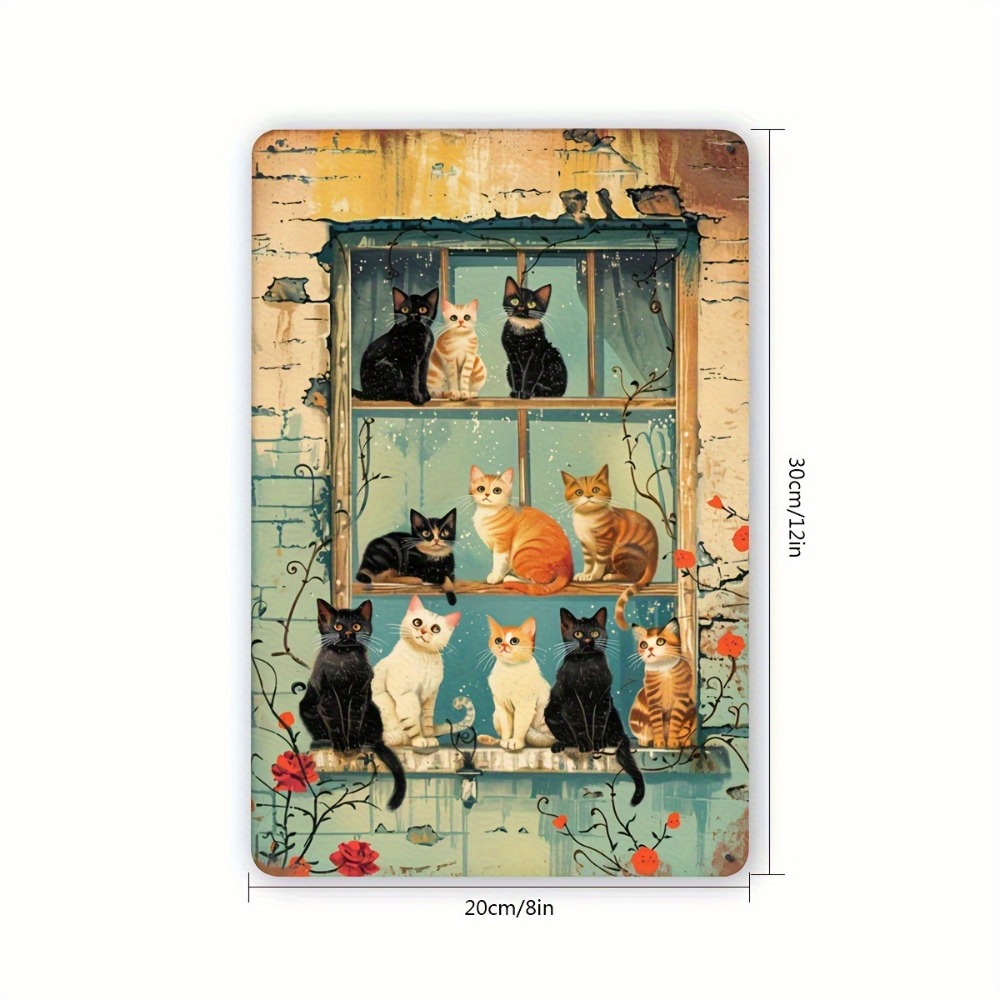 Vintage Cats Window Metal Sign - Vintage Fashion Plates 리뷰 및 가격