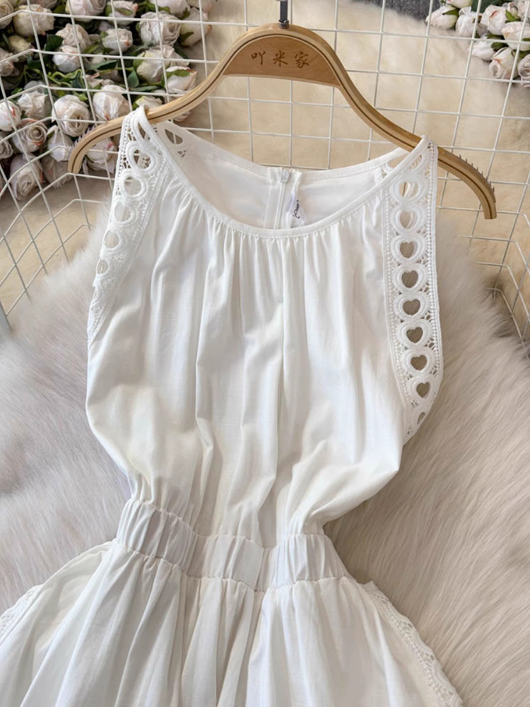 Elegant Hollow Out Women White - Vintage Fashion Korea 리뷰 및 가격
