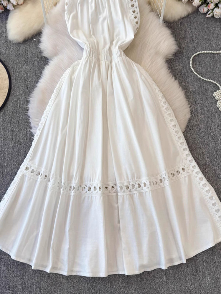 Elegant Hollow Out Women White - Vintage Fashion Korea 리뷰 및 가격