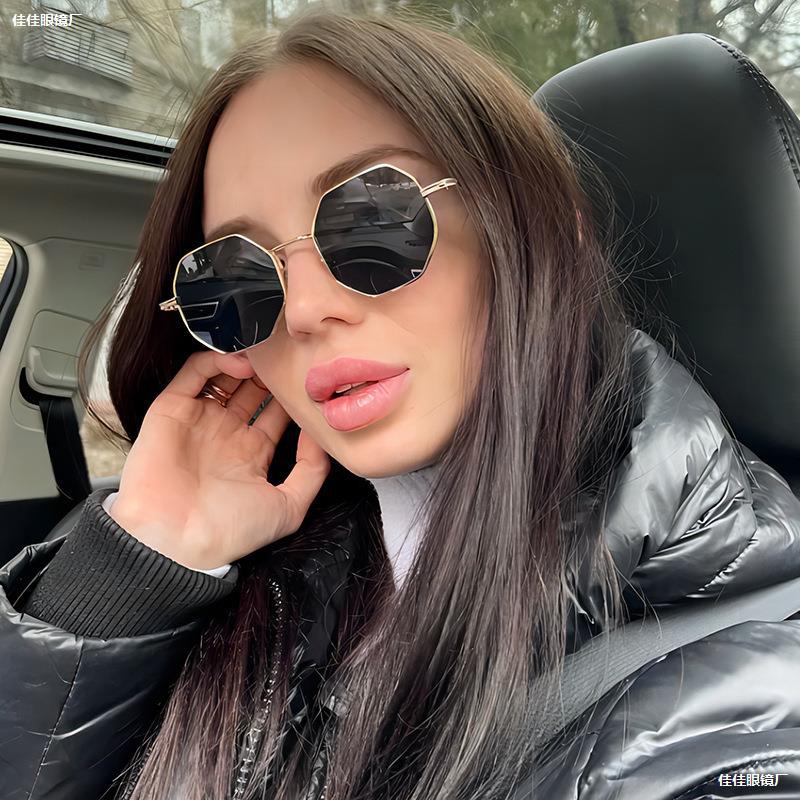 Square Polygon Metal Sunglasse - Vintage Fashion De 리뷰 및 가격