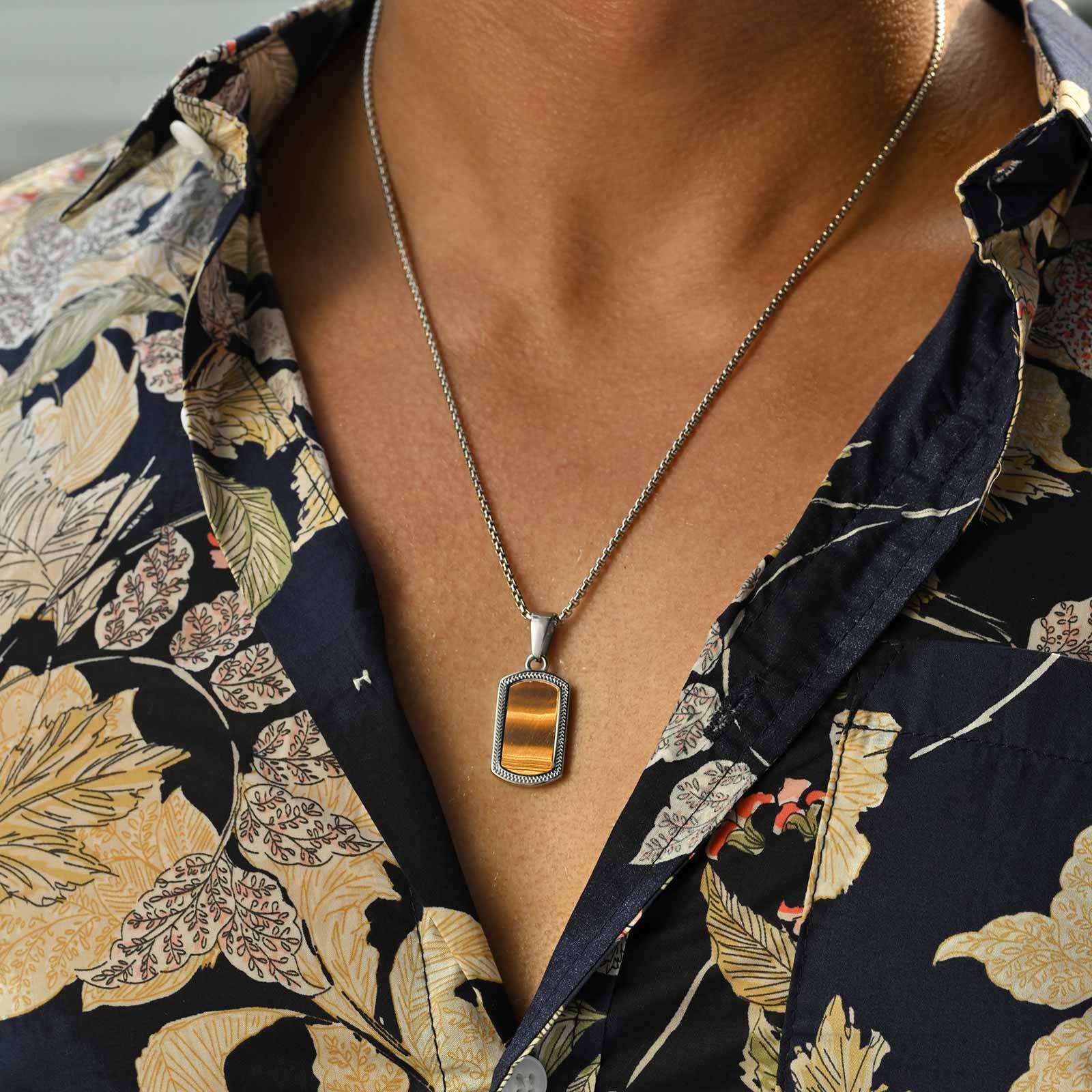 Vnox Stainless Steel Tiger Eye - Vintage Fashion Tags 리뷰 및 가격