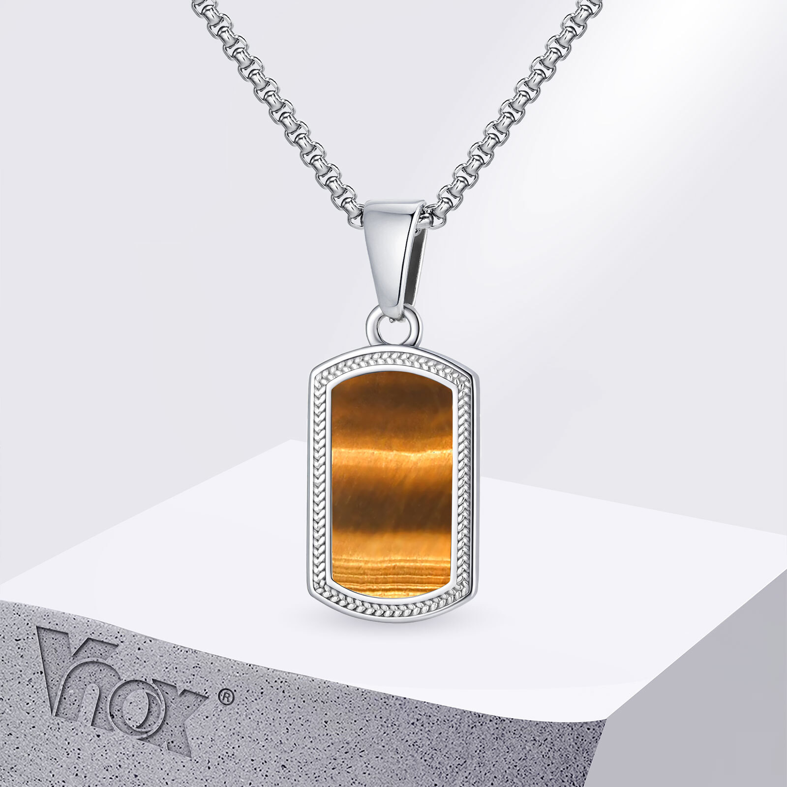 Vnox Stainless Steel Tiger Eye - Vintage Fashion Tags 리뷰 및 가격