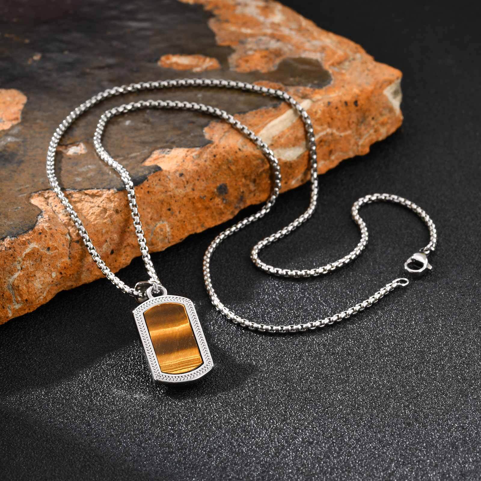 Vnox Stainless Steel Tiger Eye - Vintage Fashion Tags 리뷰 및 가격